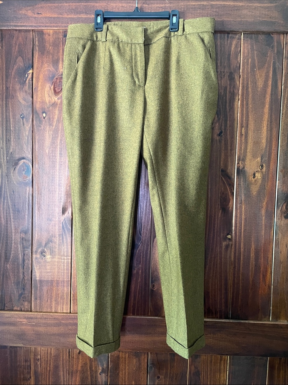 Carven 100% Wool Olive Green Dress Pants